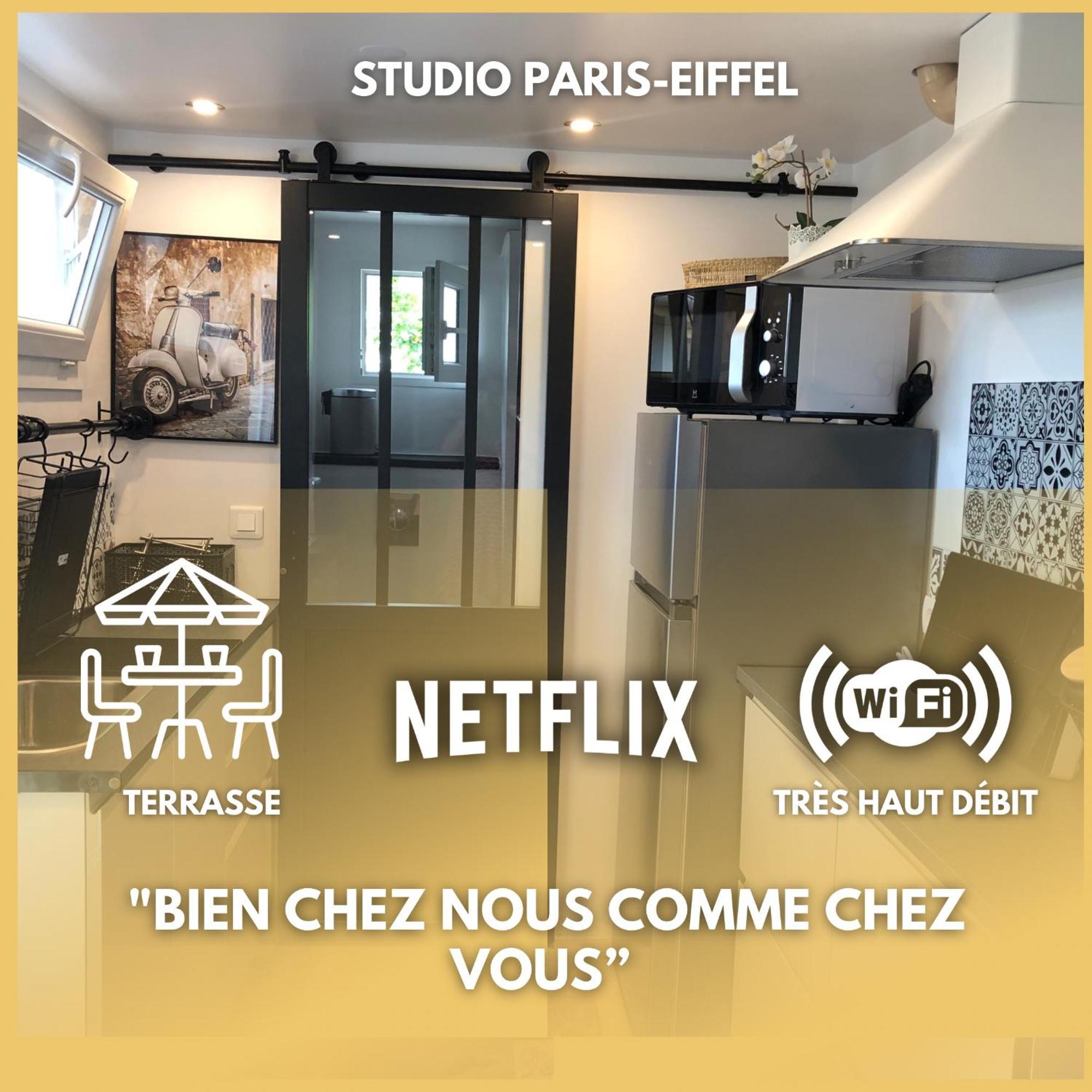 Paris-Eiffel, Bienvenue -Terrasse -Netflix Daire Pantin Dış mekan fotoğraf